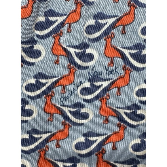 Prairie New York Silk  Peacock Showgirl Y2K  SMALL S Sleeveless Top Blue Orange - Picture 5 of 7